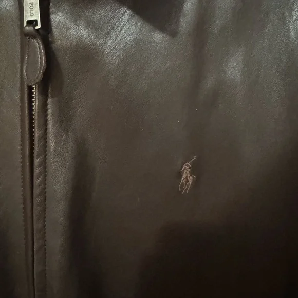 Polo by Ralph Lauren Brown Leather Jacket - Picture 2 of 6